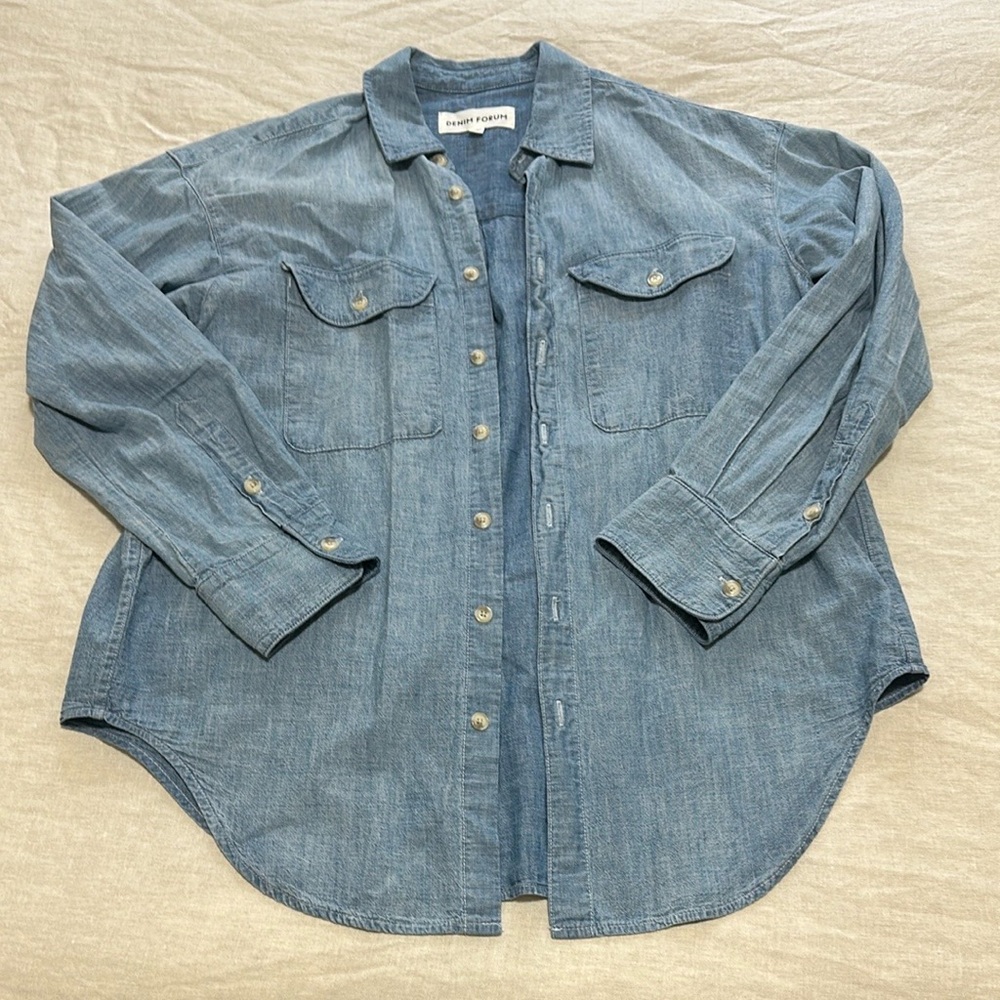 Aritzia-Denim Forum-The '90s Chambray Denim Shirt-Sz XS